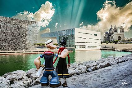 Popeye et olive au mucem mademoiselleghis